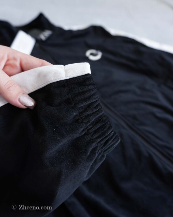 بامبر جکت مخملی مشکی آستین سفید Jack&Jones