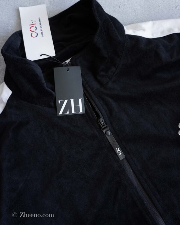 بامبر جکت مخملی مشکی آستین سفید Jack&Jones