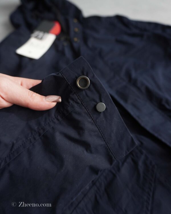 جکت بارانی کلاه دار سرمه ای تیره Selected