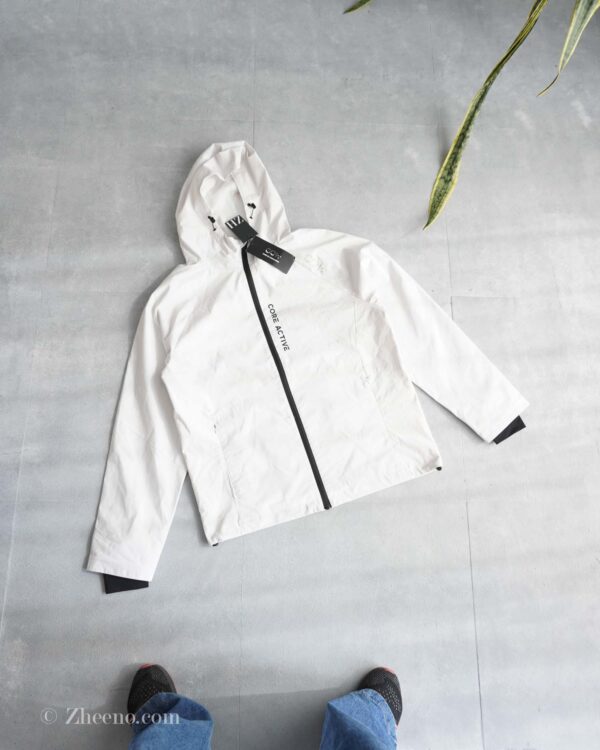 جکت بارانی کلاه دار سفید Jack&Jones