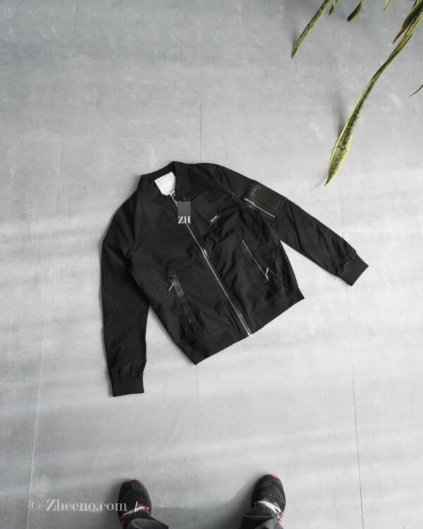 بامبر جکت مشکی زیپ دار