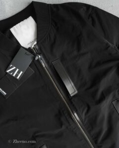 بامبر جکت مشکی زیپ دار