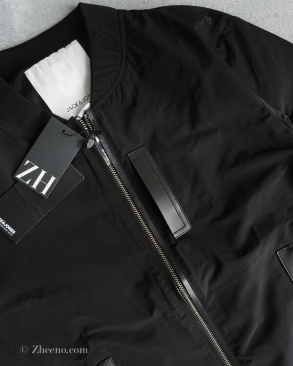 بامبر جکت مشکی زیپ دار