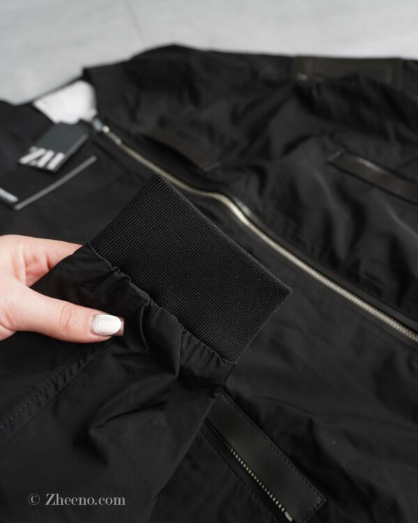 بامبر جکت مشکی زیپ دار