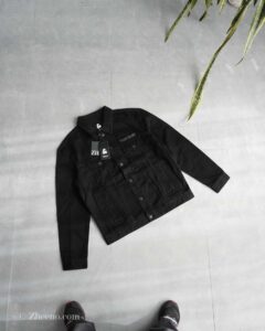 جکت جین مشکی طرح دار Jack&Jones