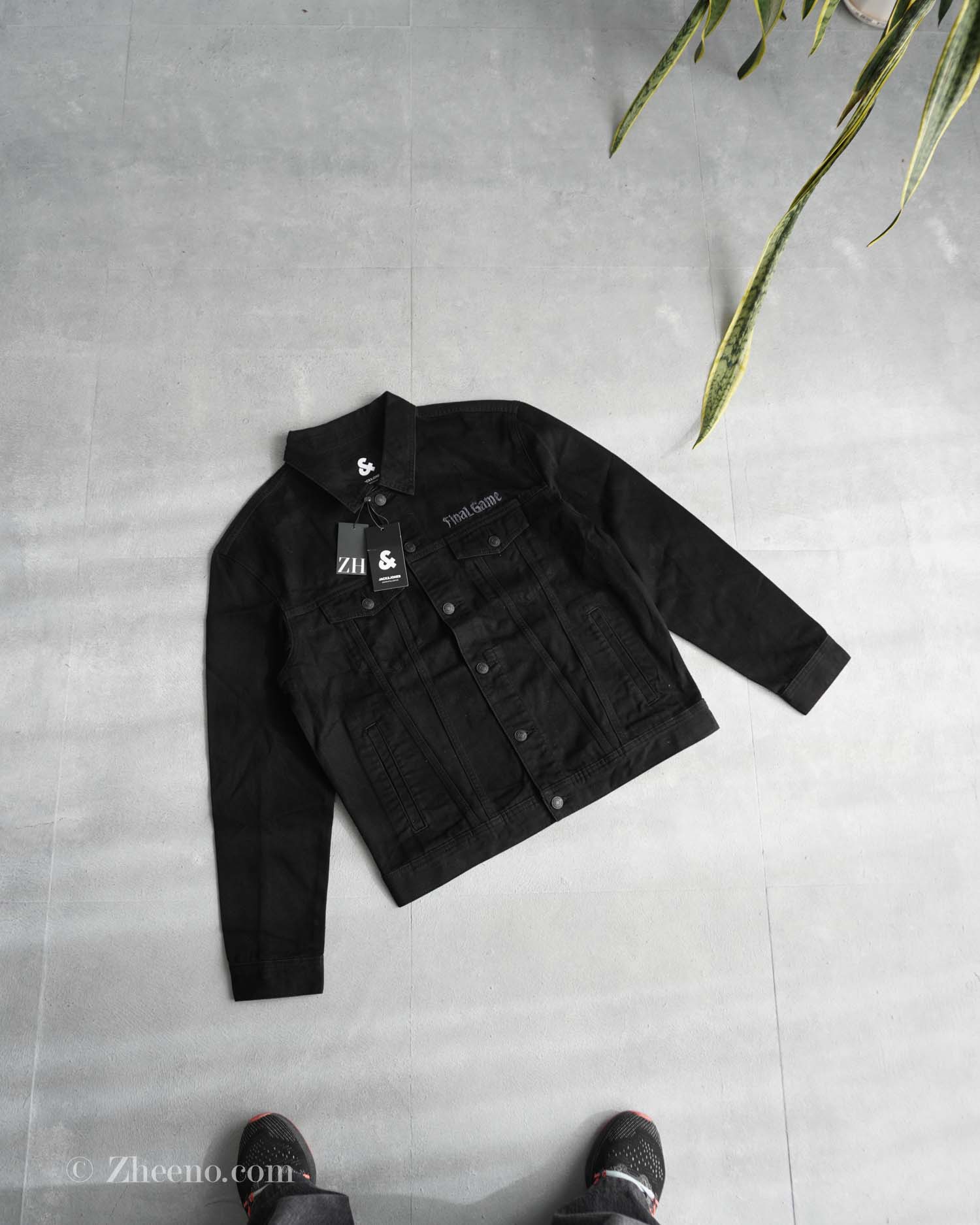 17623287125738872 جکت جین مشکی طرح دار Jack&Jones