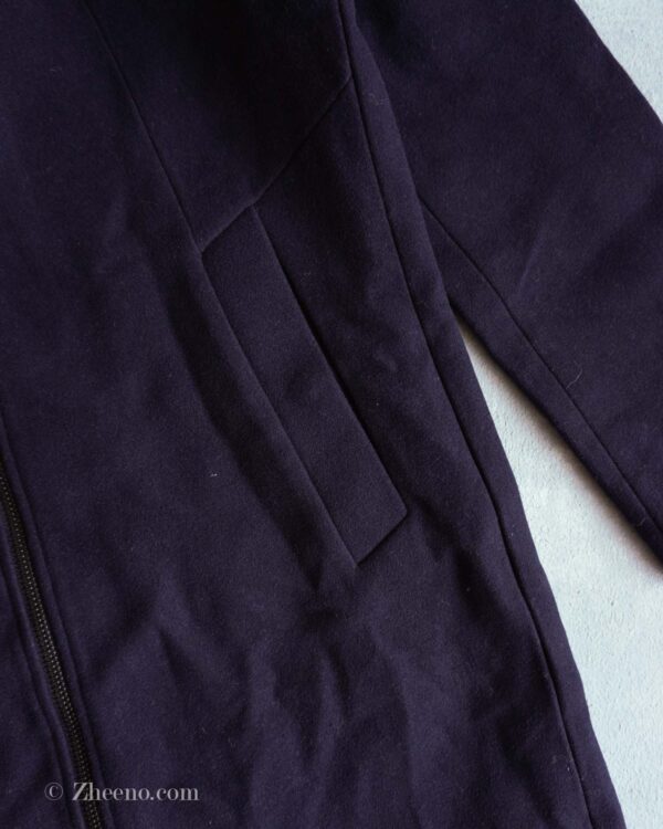 جکت بلند سرمه ای تیره ساده کلاه دار Selected