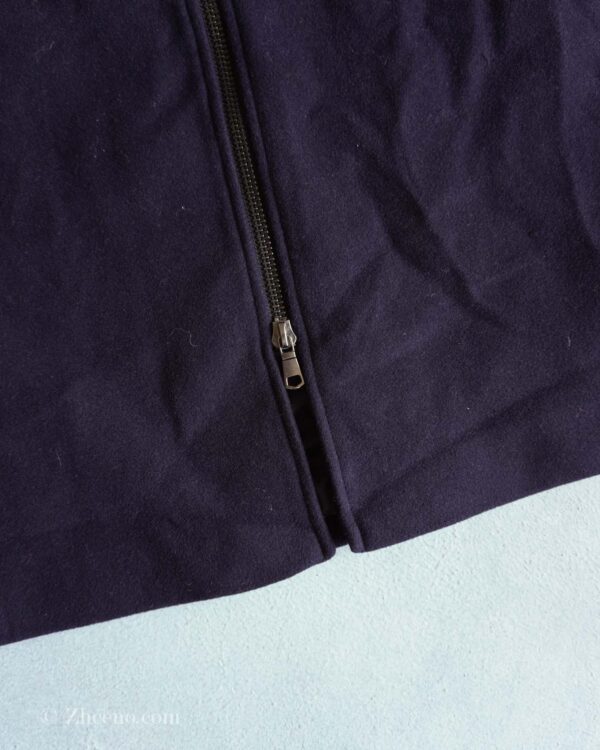 جکت بلند سرمه ای تیره ساده کلاه دار Selected