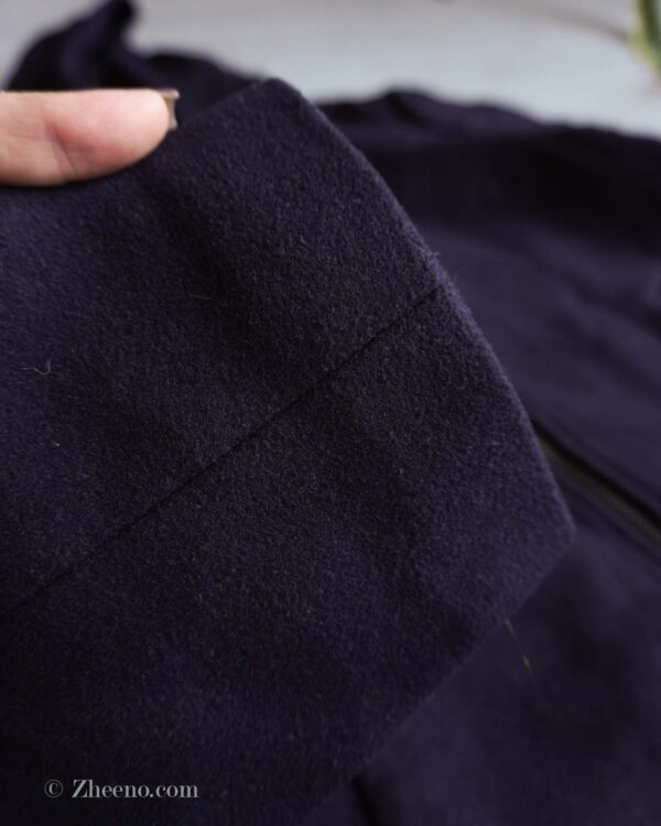 جکت بلند سرمه ای تیره ساده کلاه دار Selected