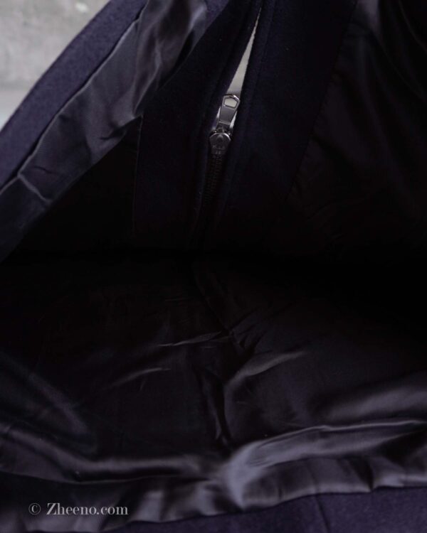 جکت بلند سرمه ای تیره ساده کلاه دار Selected