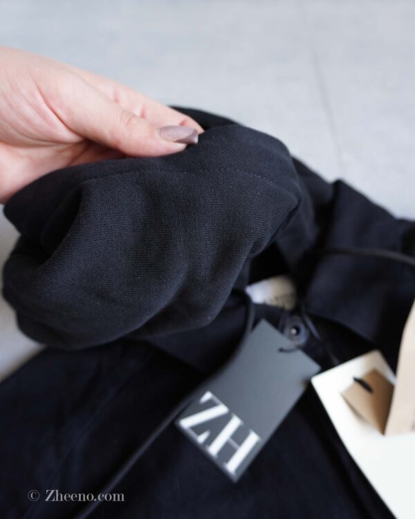 جکت جین کلاه دار مشکی ساده Selected