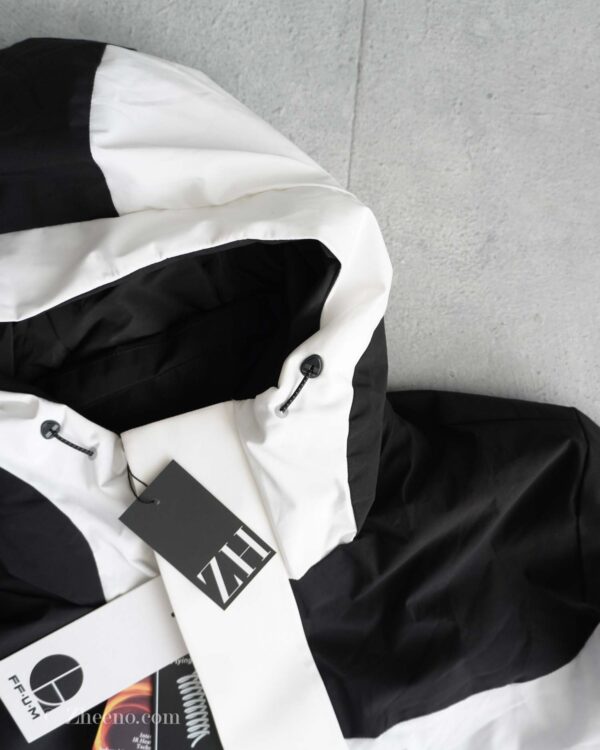 جکت کلاه دار دورنگ سفید مشکی Jack&Jones