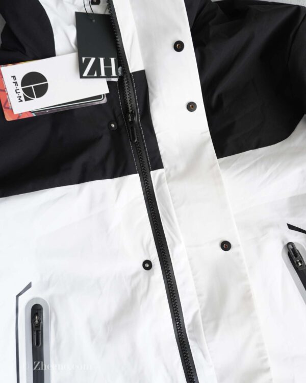 جکت کلاه دار دورنگ سفید مشکی Jack&Jones