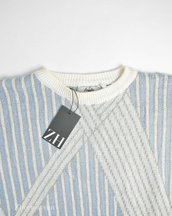 بافت وینتیج آبی سفید Angela