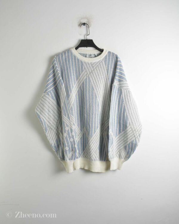 بافت وینتیج آبی سفید Angela