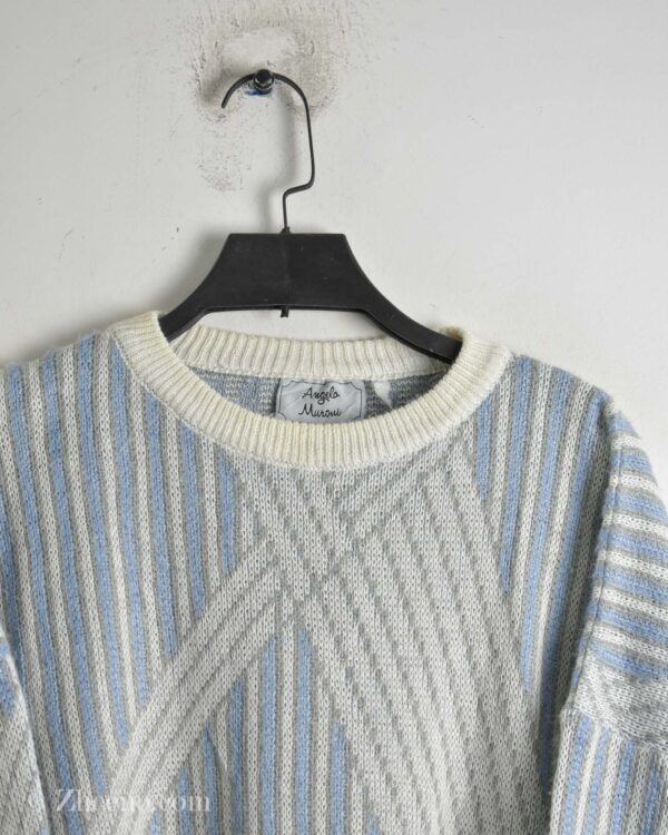 بافت وینتیج آبی سفید Angela