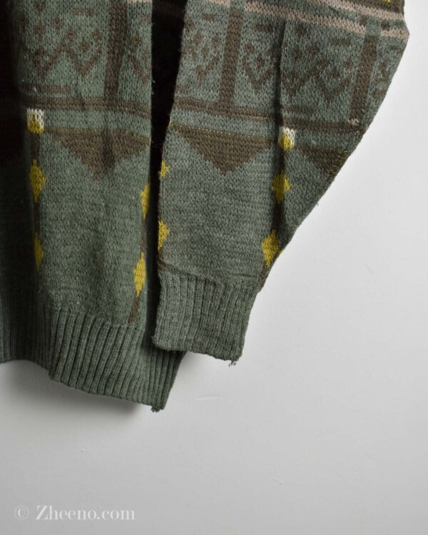 بافت وینیتیج سبز کرم