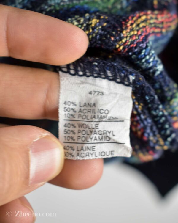 بافت وینتیج سرمه ای طرح لوزی Saffo