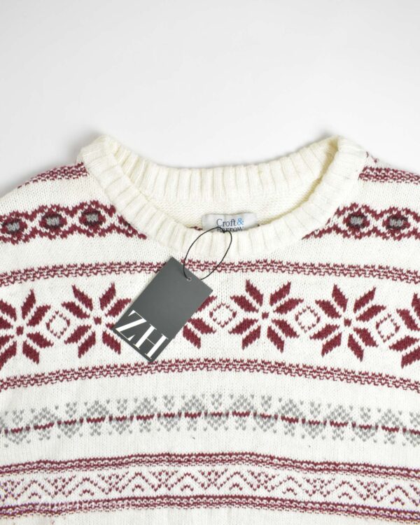 بافت وینتیج سفید قرمز Croft&Barrow