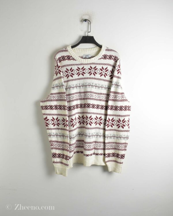 بافت وینتیج سفید قرمز Croft&Barrow