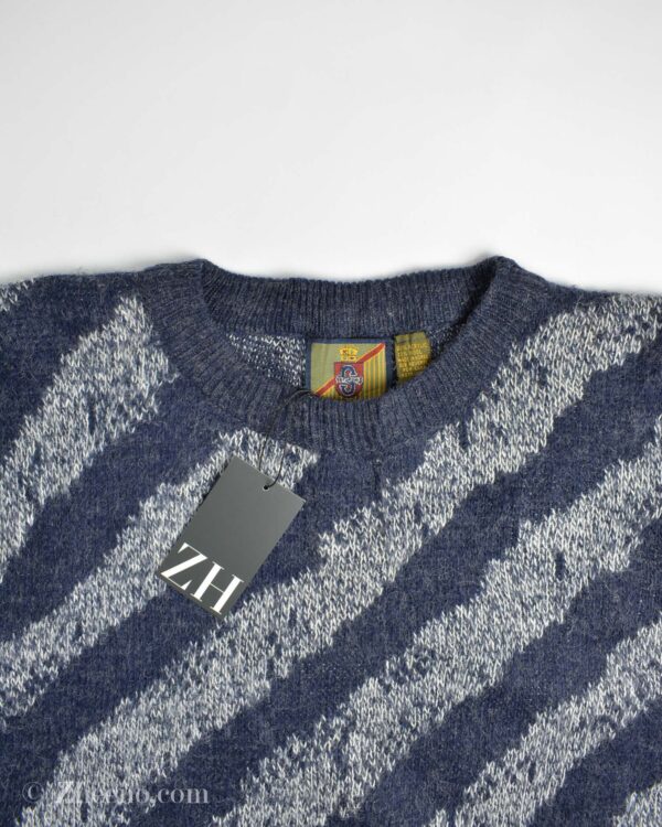 بافت وینتیج سرمه ای طرح دار