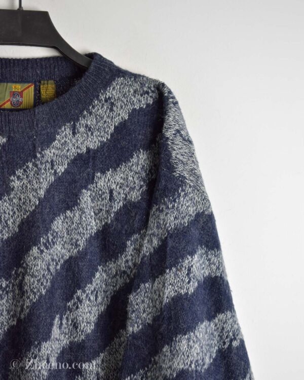 بافت وینتیج سرمه ای طرح دار