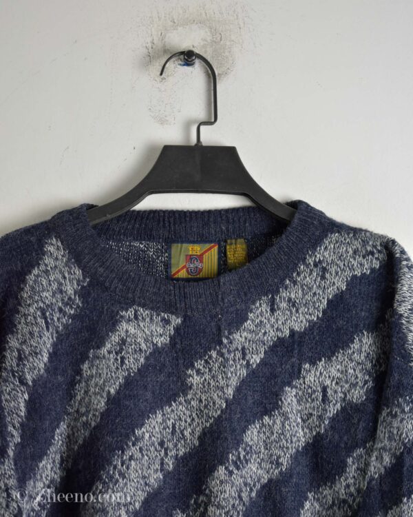 بافت وینتیج سرمه ای طرح دار