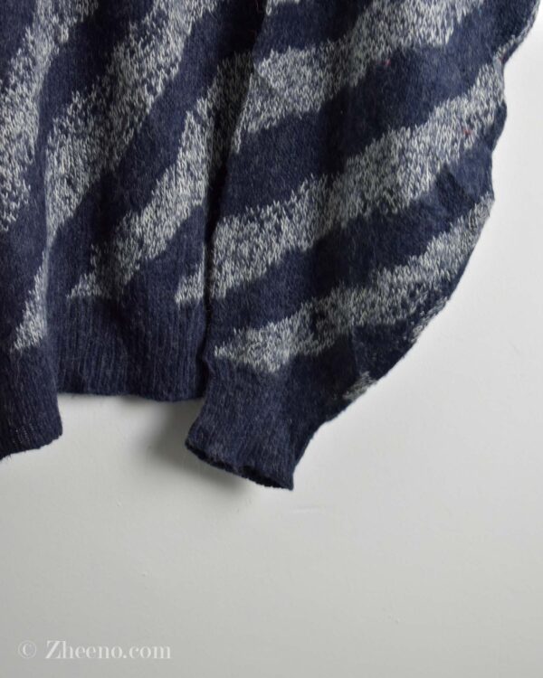 بافت وینتیج سرمه ای طرح دار