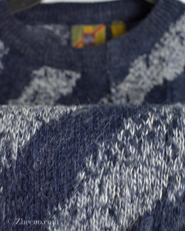 بافت وینتیج سرمه ای طرح دار