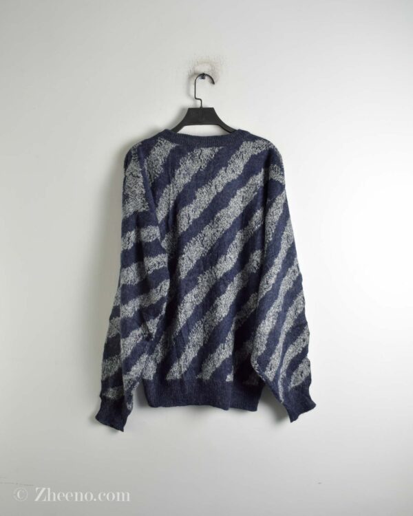 بافت وینتیج سرمه ای طرح دار