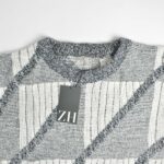 بافت وینتیج سفید سرمه ای