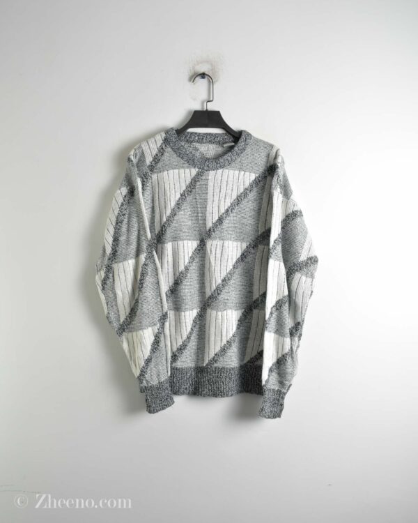 بافت وینتیج سفید سرمه ای