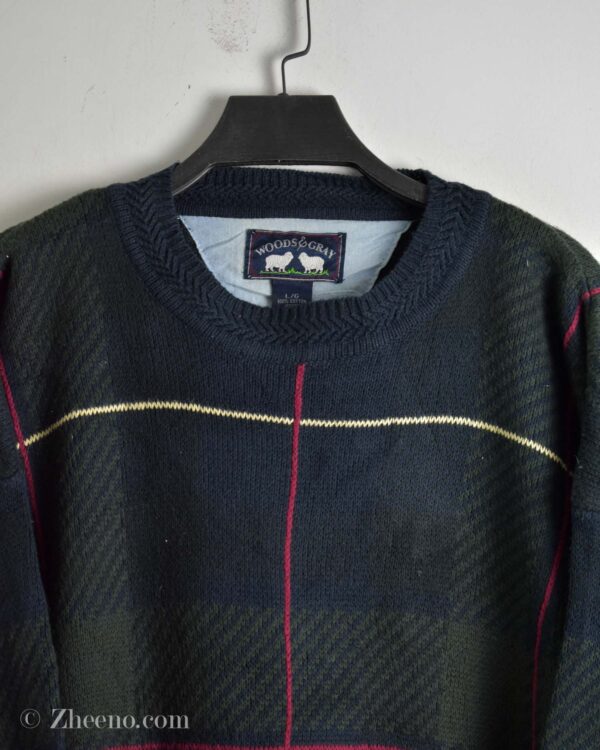 بافت وینتیج سبز سرمه ای تیره Woods&Gray