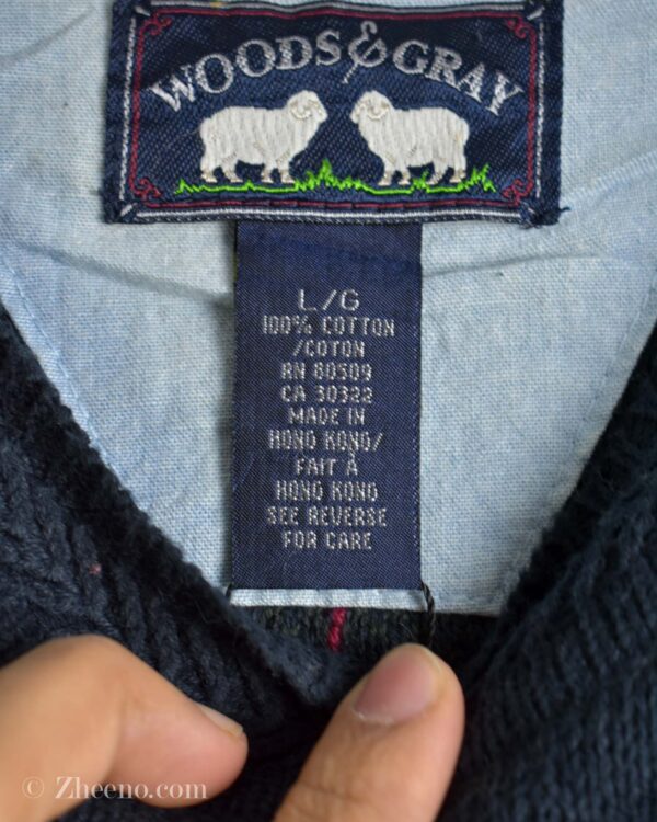 بافت وینتیج سبز سرمه ای تیره Woods&Gray