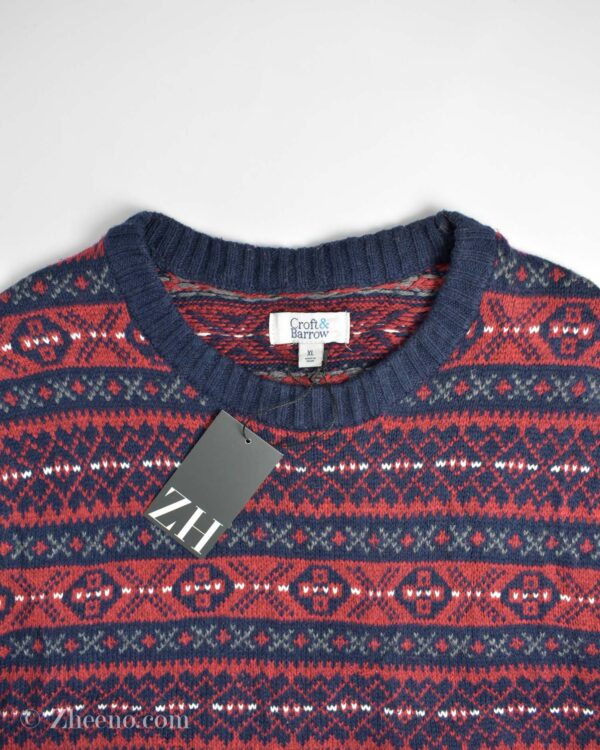 بافت وینتیج قرمز طرح دار Craft&Barrow