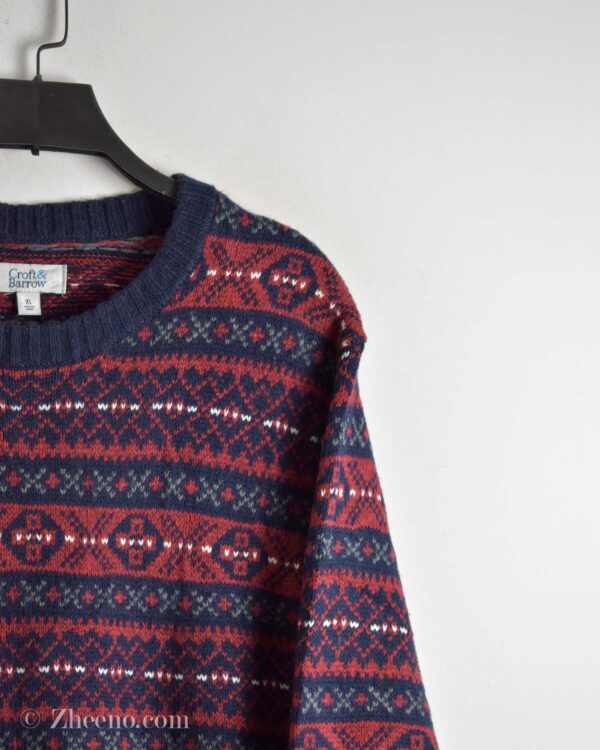 بافت وینتیج قرمز طرح دار Craft&Barrow