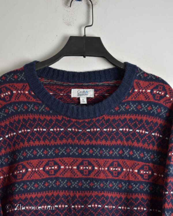 بافت وینتیج قرمز طرح دار Craft&Barrow