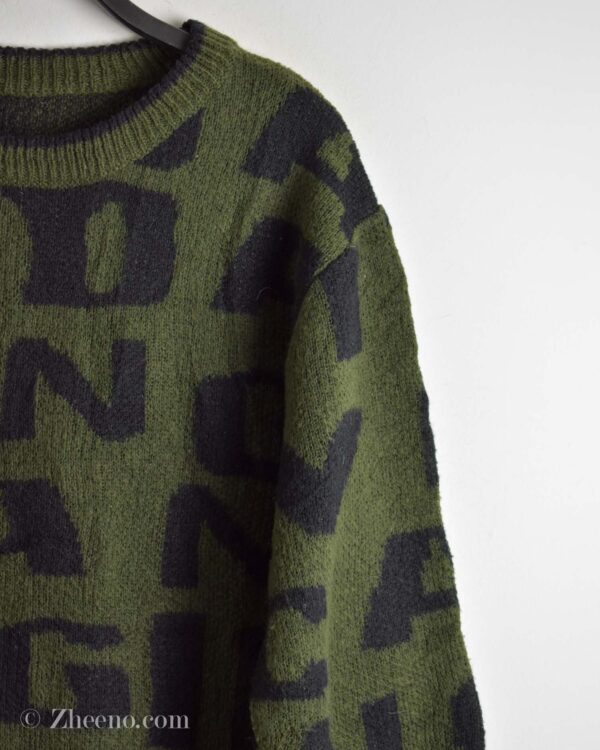 بافت وینیتیج سبز طرح دار