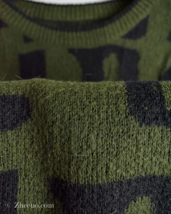 بافت وینیتیج سبز طرح دار