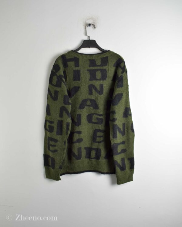 بافت وینیتیج سبز طرح دار