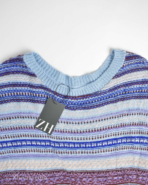 بافت وینتیج آبی طرح دار