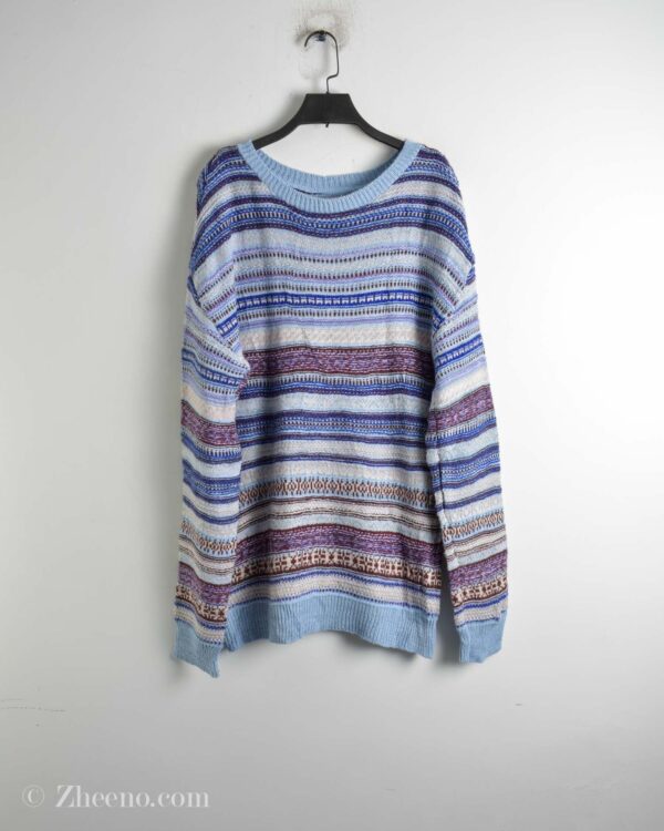 بافت وینتیج آبی طرح دار