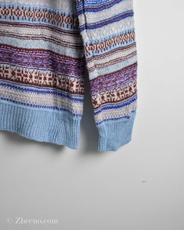 بافت وینتیج آبی طرح دار