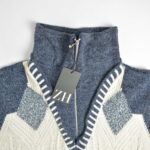 بافت وینتیج زیپ دار آبی سفید