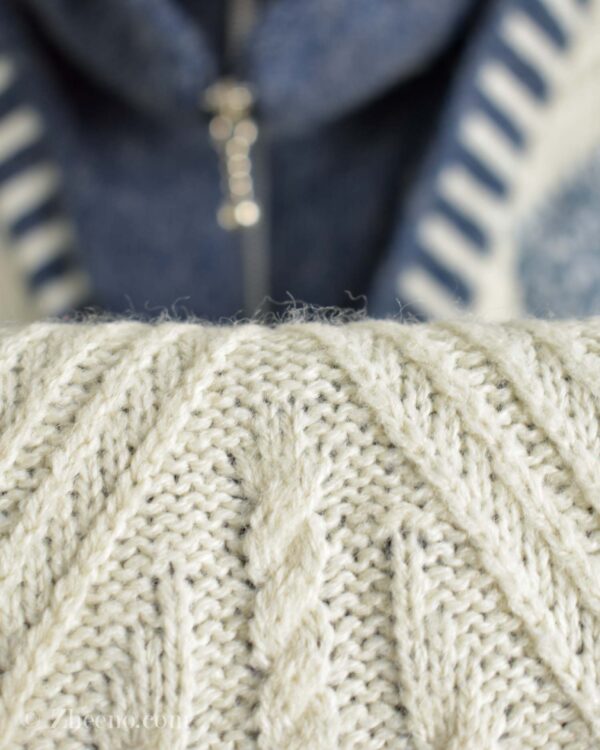 بافت وینتیج زیپ دار آبی سفید