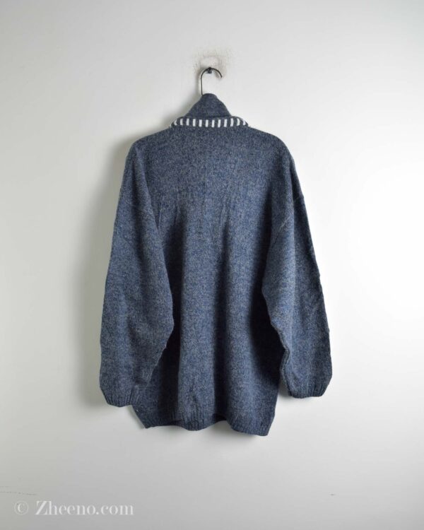 بافت وینتیج زیپ دار آبی سفید