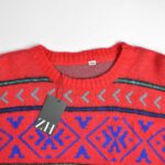 بافت وینتیج قرمز طرح دار