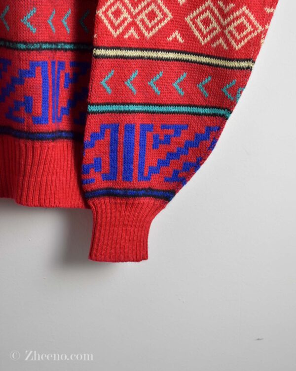 بافت وینتیج قرمز طرح دار