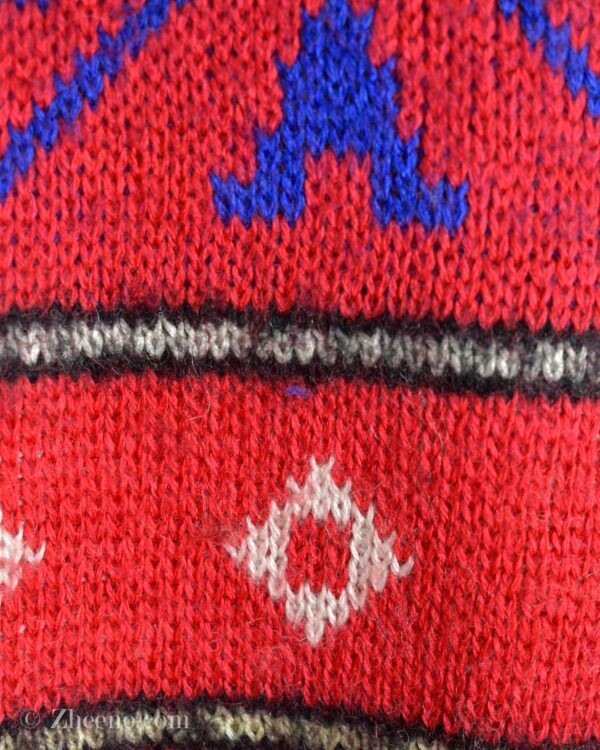 بافت وینتیج قرمز طرح دار