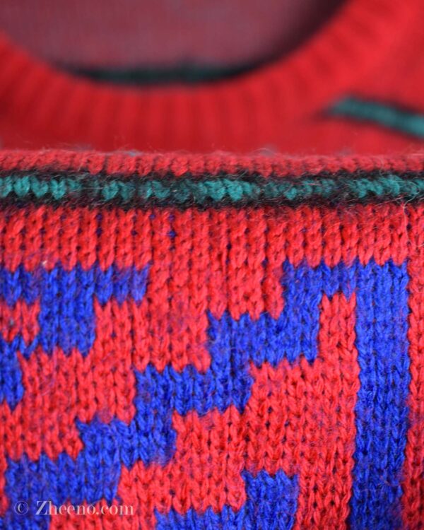 بافت وینتیج قرمز طرح دار